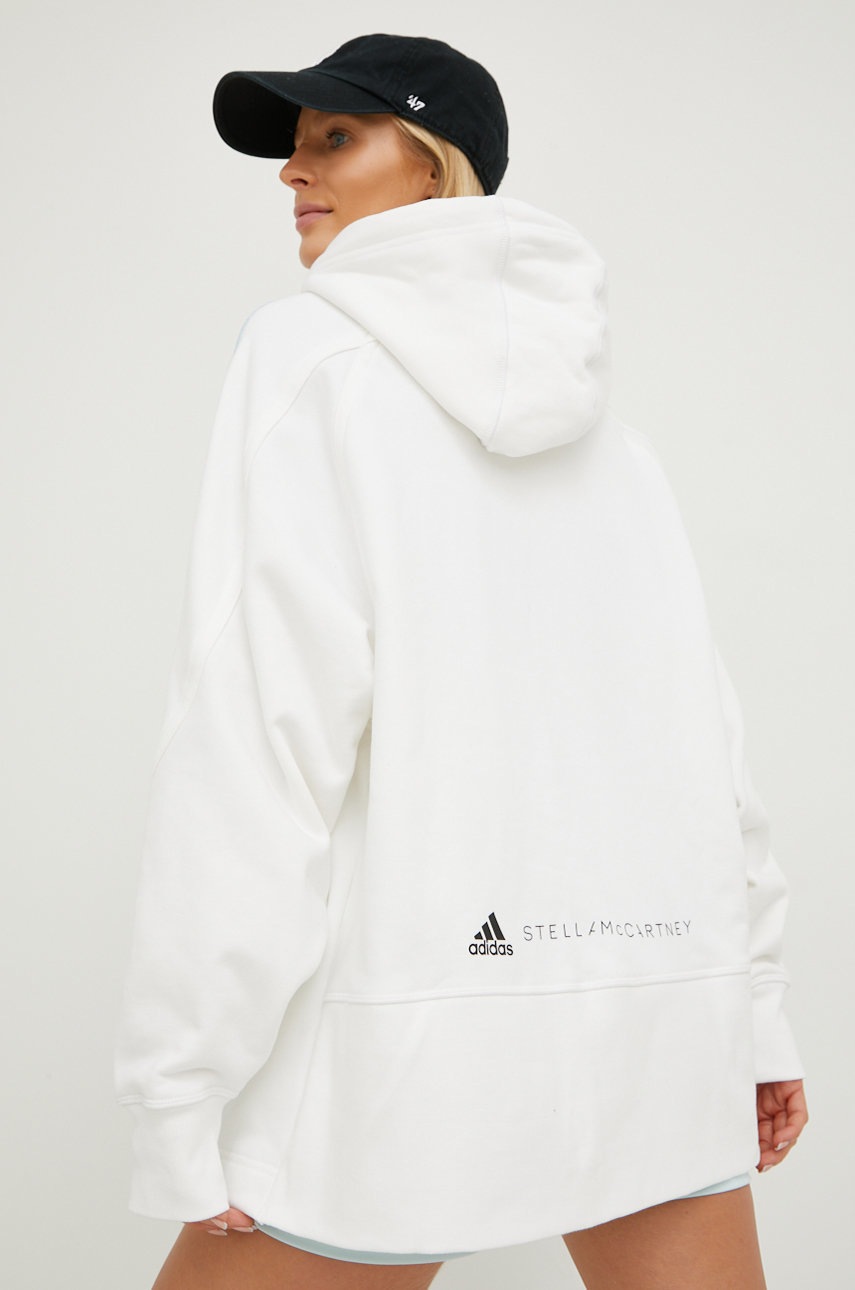

Спортен суичър adidas by Stella McCartney в бяло с изчистен дизайн, Бял