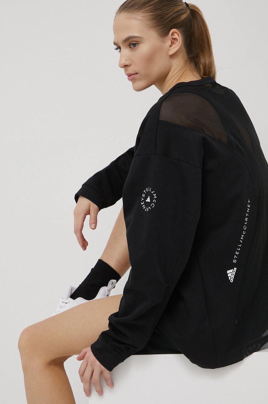 Adidas by stella mccartney hanorac de antrenament culoarea negru