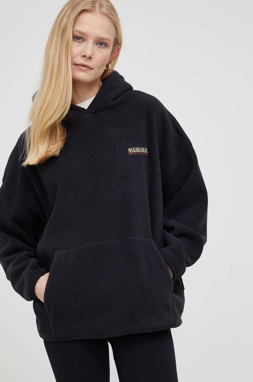 Napapijri bluza femei, culoarea negru, cu imprimeu