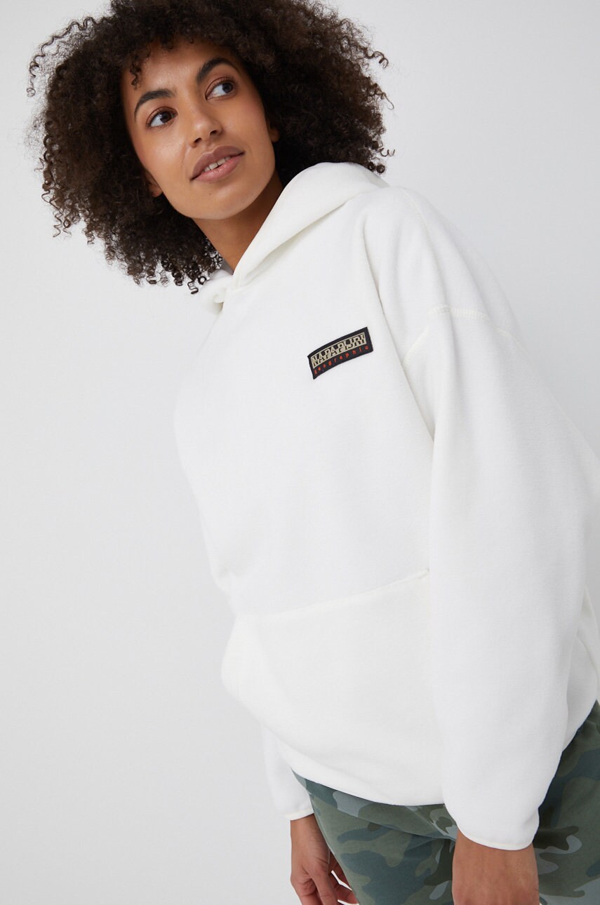 Napapijri bluza femei, culoarea alb, cu imprimeu