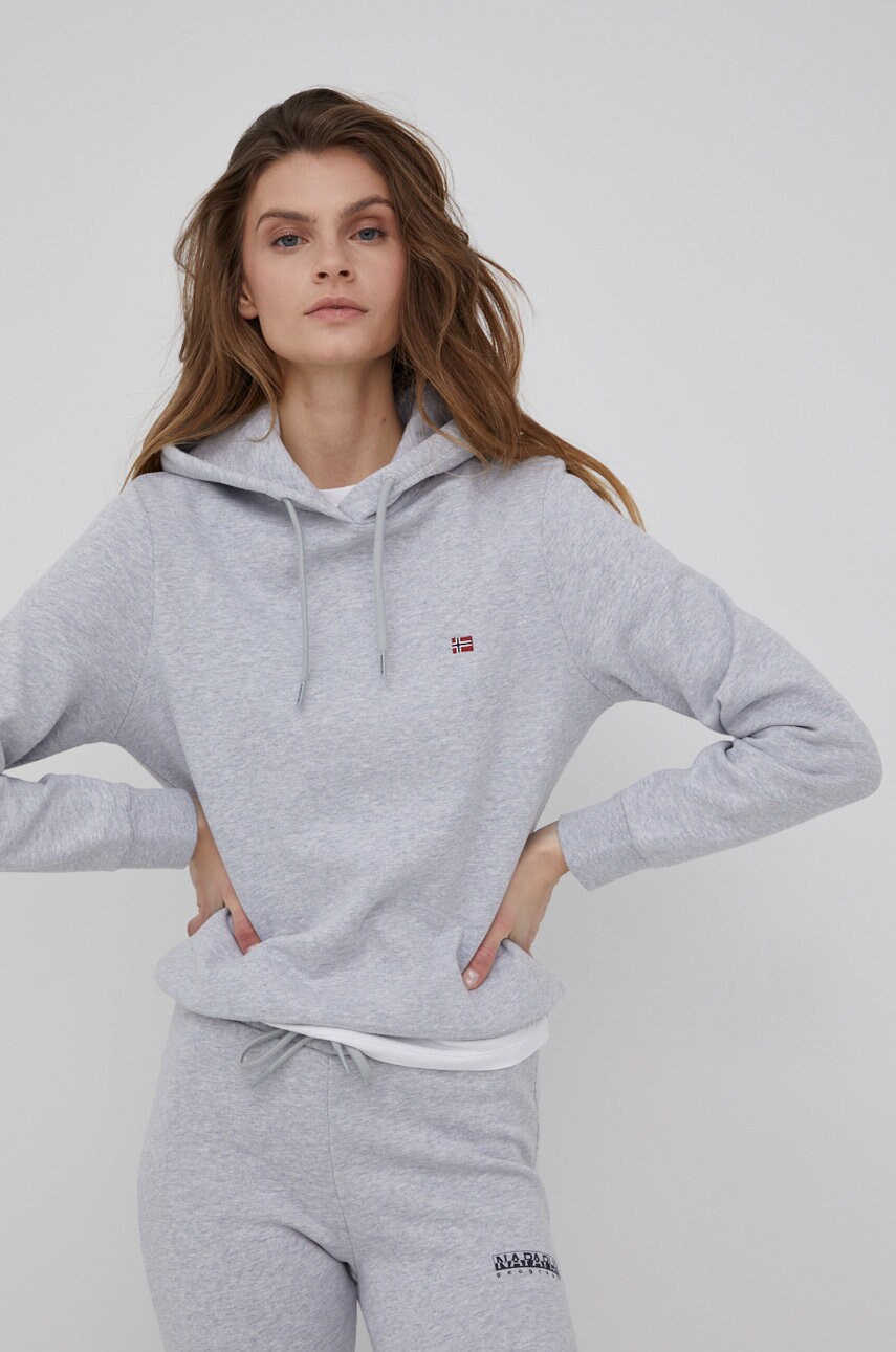 Napapijri bluza femei, culoarea gri, melanj
