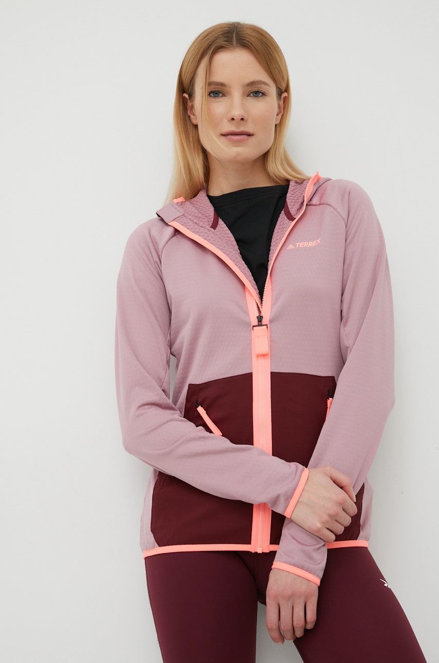

Спортивна кофта adidas TERREX H51466 жіноча колір рожевий візерунок