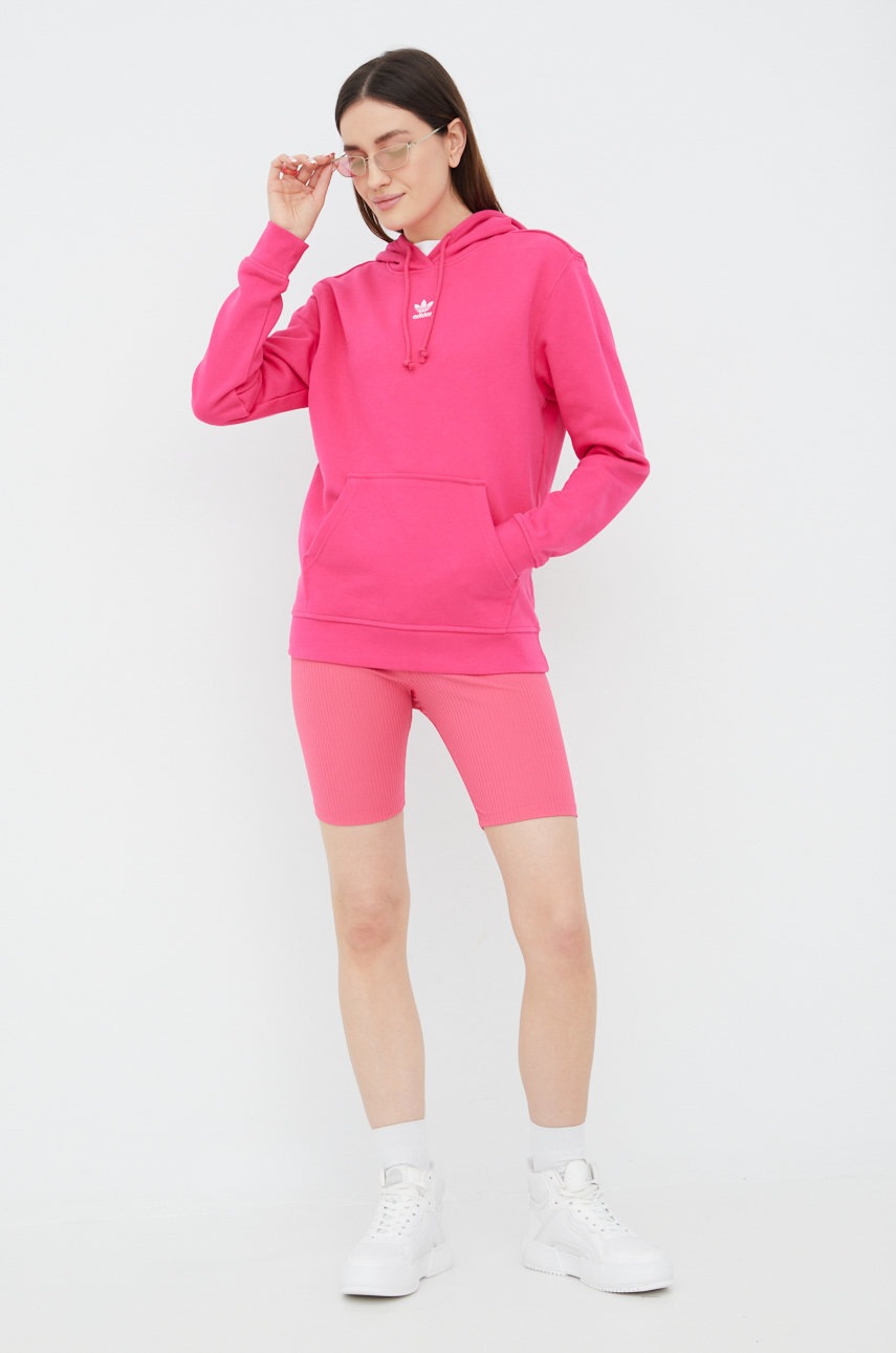 

Хлопковая кофта adidas Originals Adicolor HG6154 женская цвет розовый с аппликацией