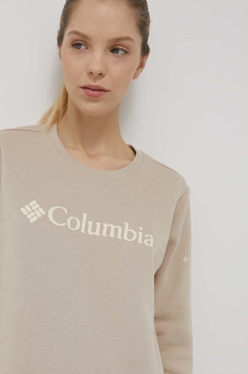 Columbia bluza damska kolor beżowy z nadrukiem