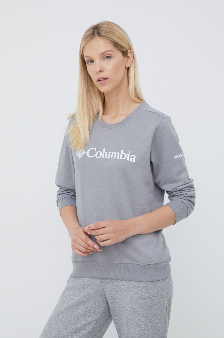 Columbia bluza damska kolor szary z nadrukiem