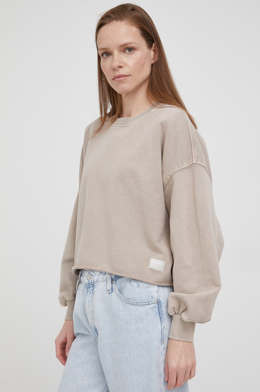 

Хлопковая кофта Dr. Denim женская цвет коричневый однотонная