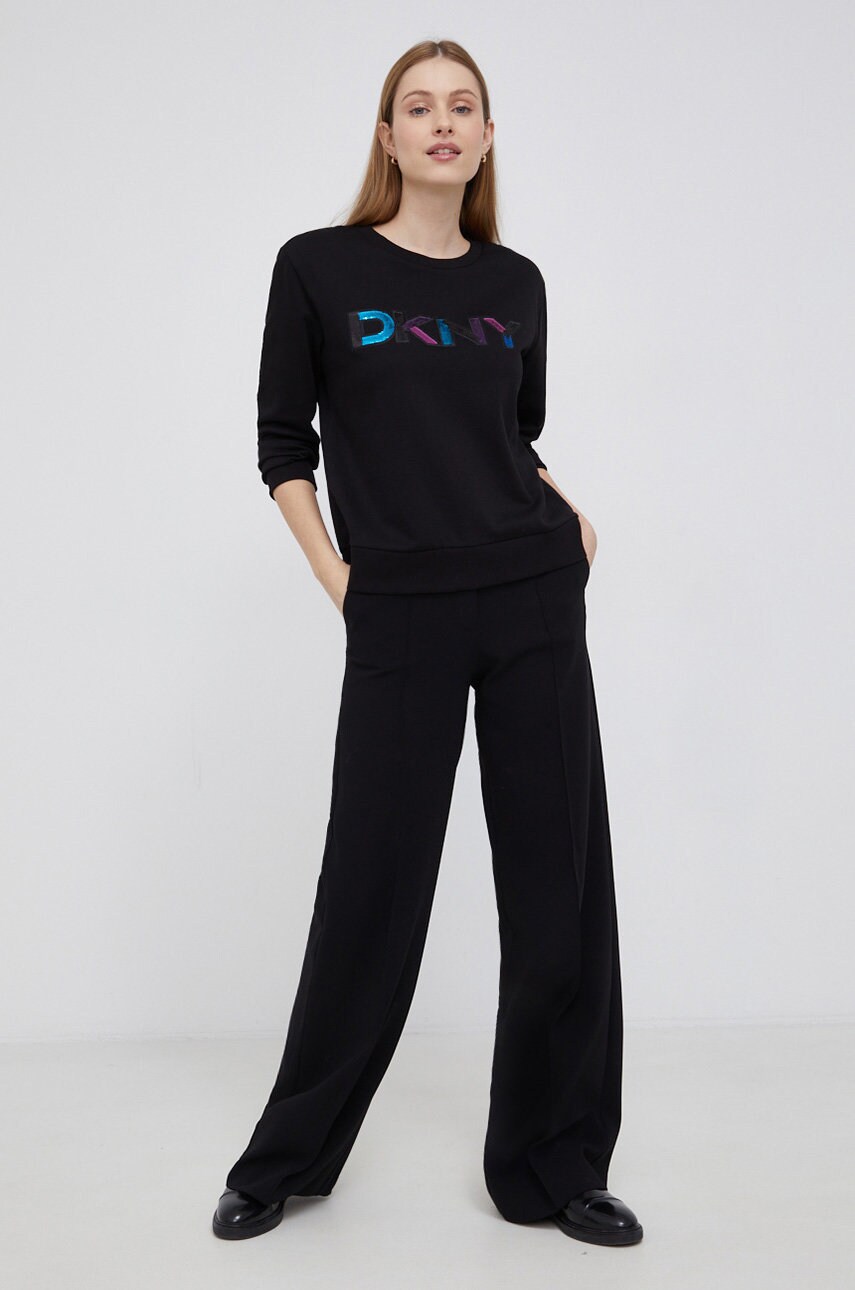 

Кофта Dkny женская цвет чёрный с аппликацией