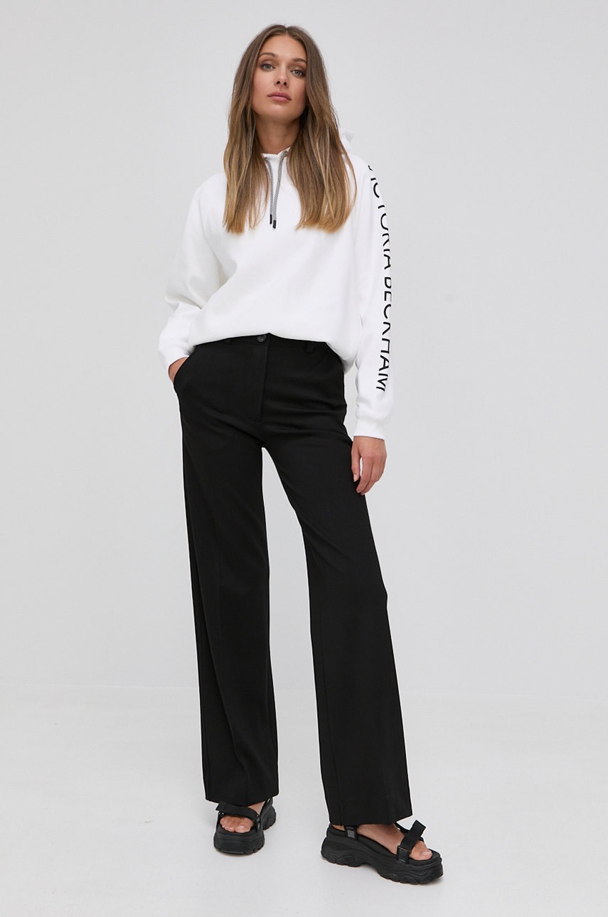 

Хлопковая кофта Victoria Beckham женская цвет белый с принтом