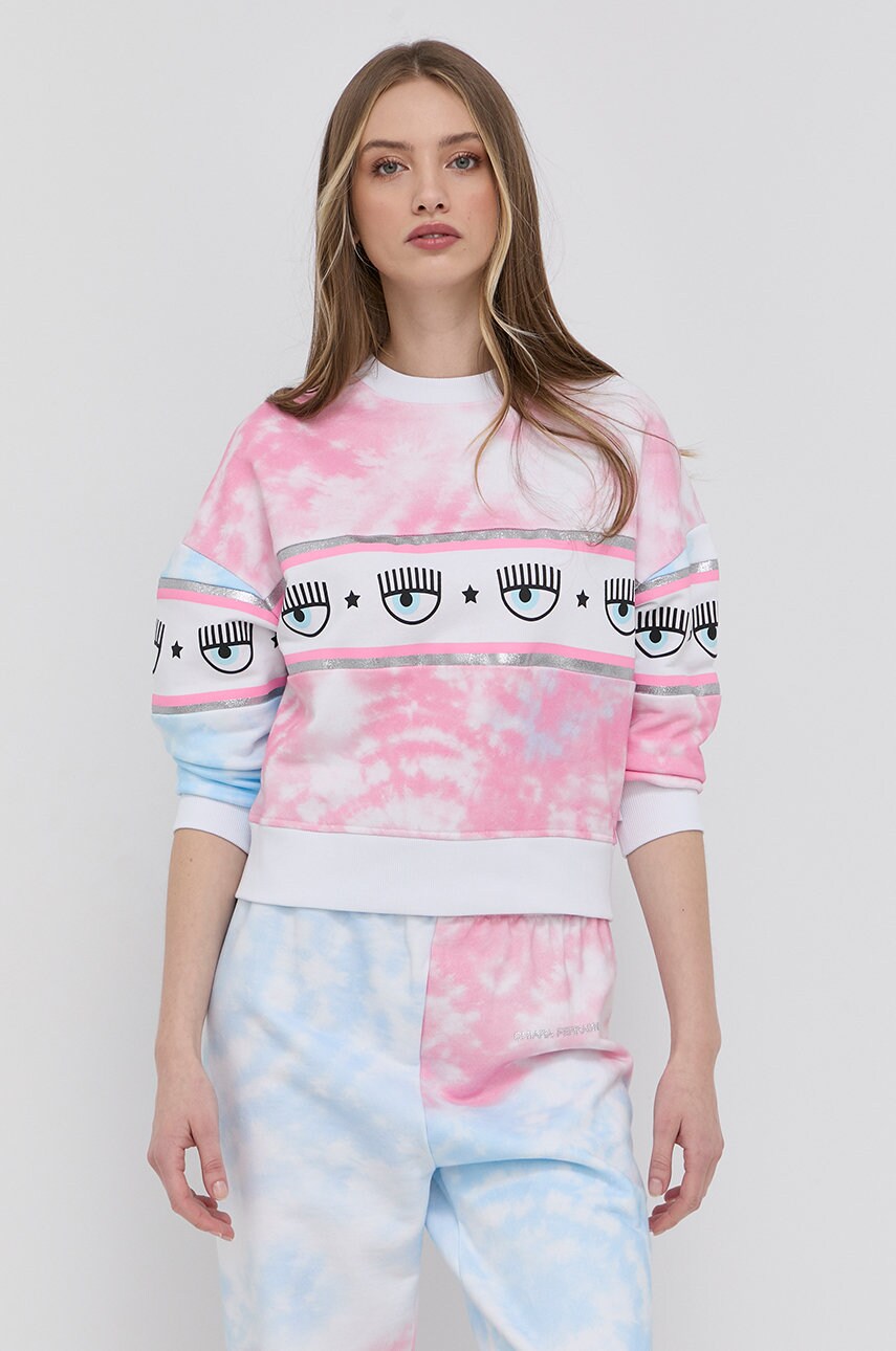 Chiara ferragni hanorac de bumbac femei, , cu imprimeu