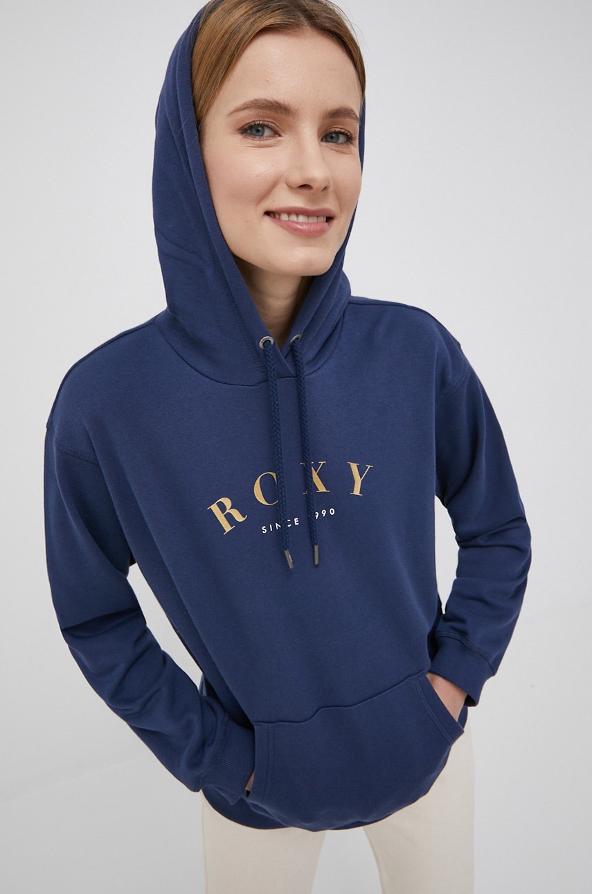 

Суичър Roxy дамски в тъмносиньо с принт, Тъмносин