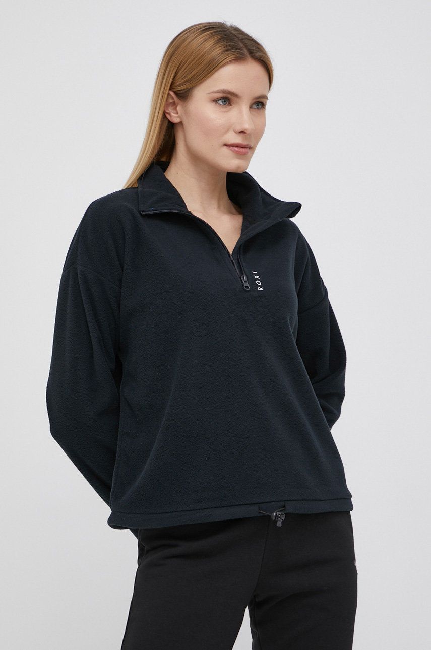 Roxy bluza femei, culoarea negru, neted answear.ro imagine noua 2022