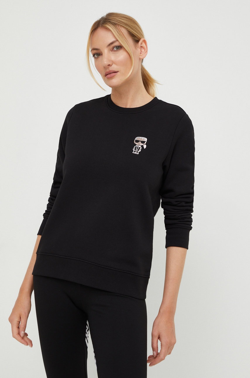 

Суичър Karl Lagerfeld в черно с апликация, Черен