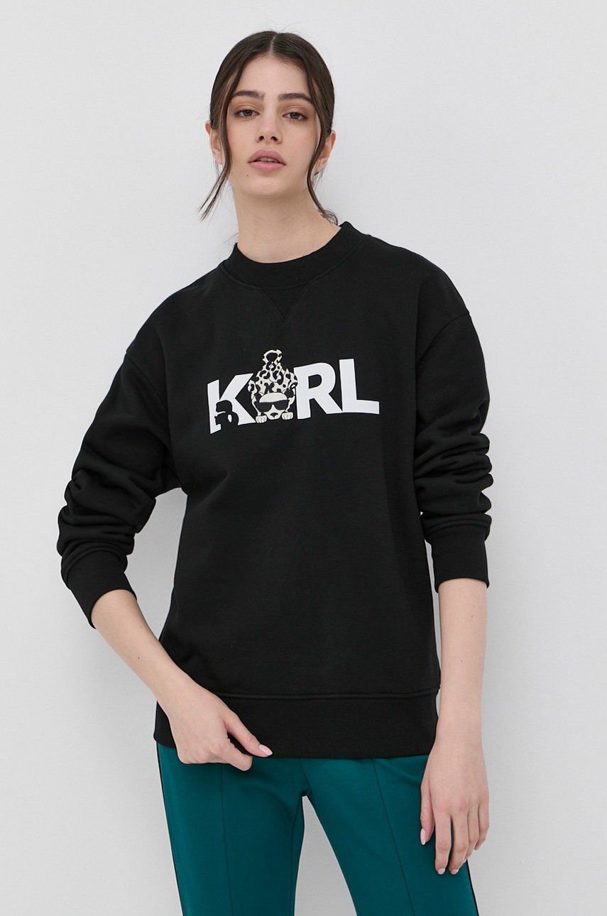 

Кофта Karl Lagerfeld жіноча колір чорний з аплікацією