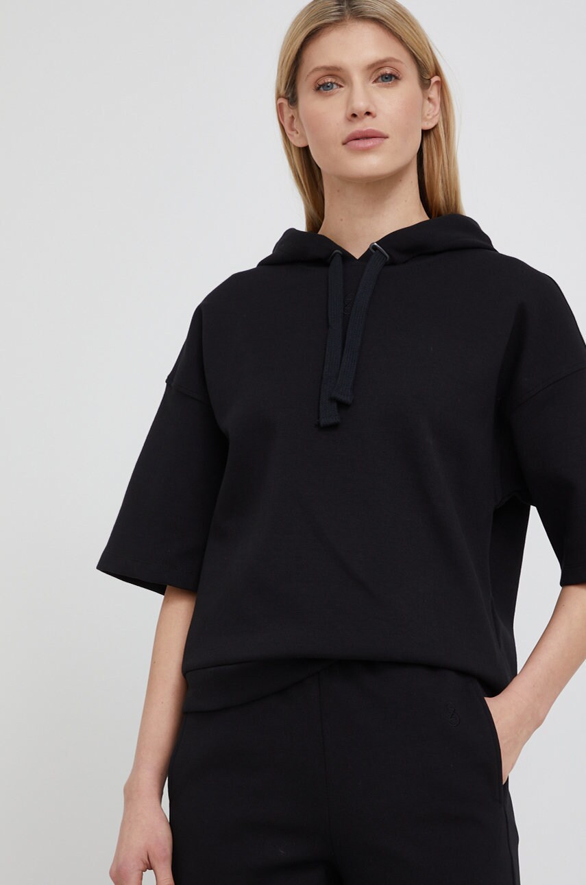 Gestuz bluza femei, culoarea negru, neted