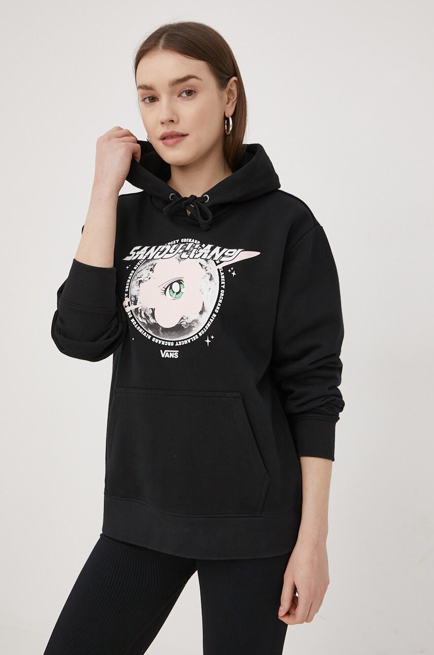 Vans bluza x sandy liang femei, culoarea negru, cu imprimeu