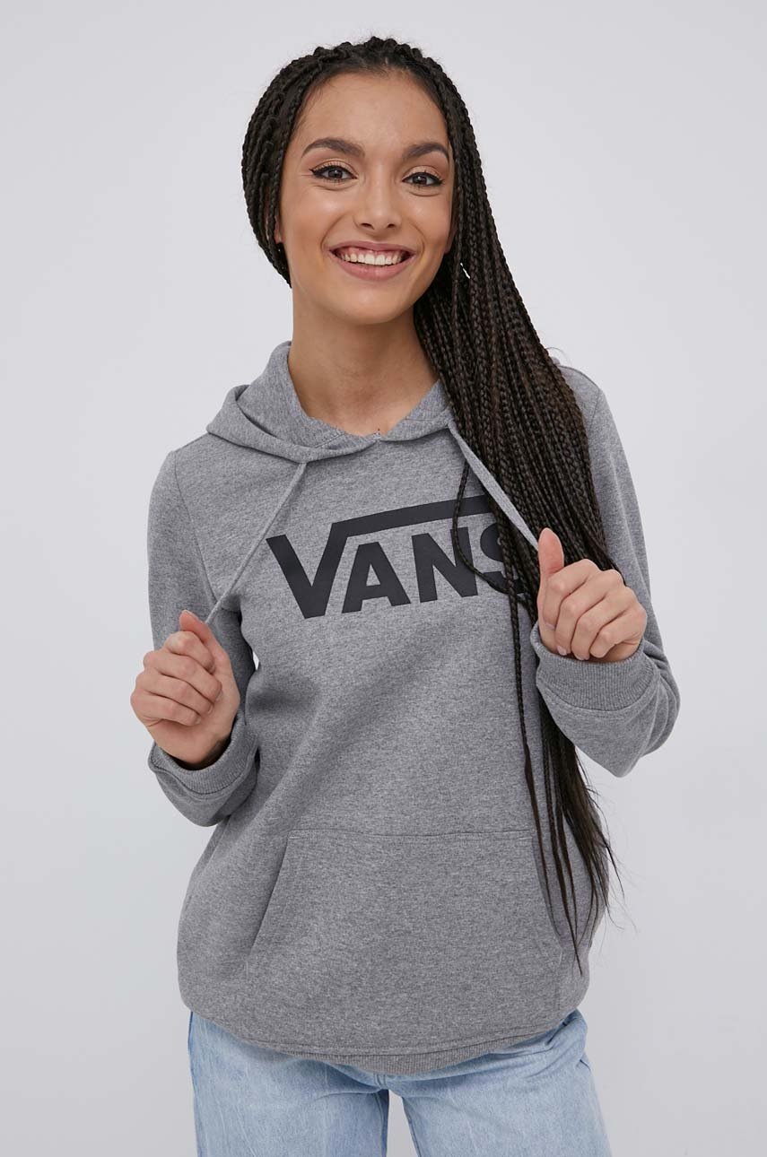 

Суичър Vans дамска в сиво меланж на, Сив