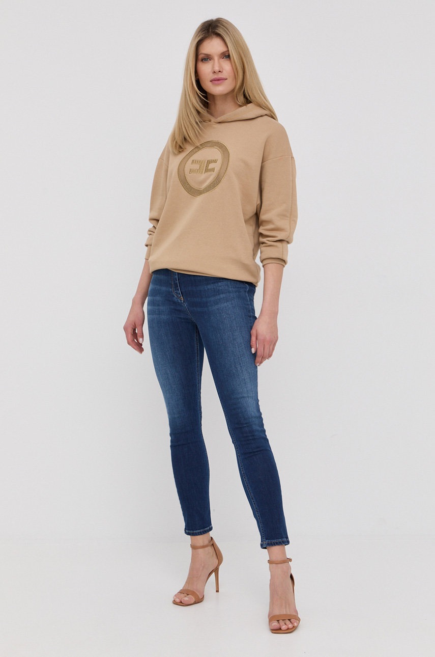 

Кофта Elisabetta Franchi жіноча колір бежевий з аплікацією