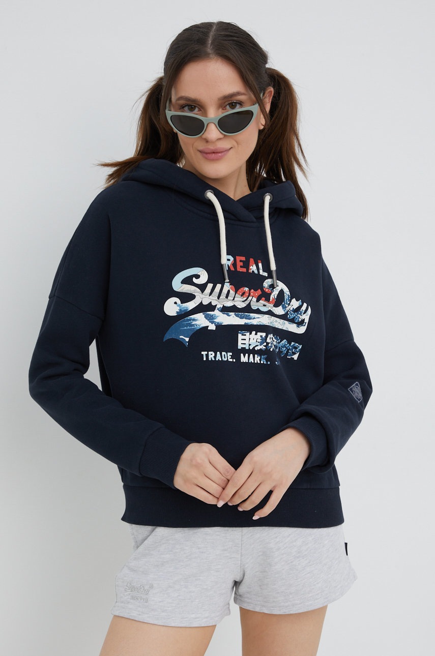 

Кофта Superdry женская цвет синий с принтом