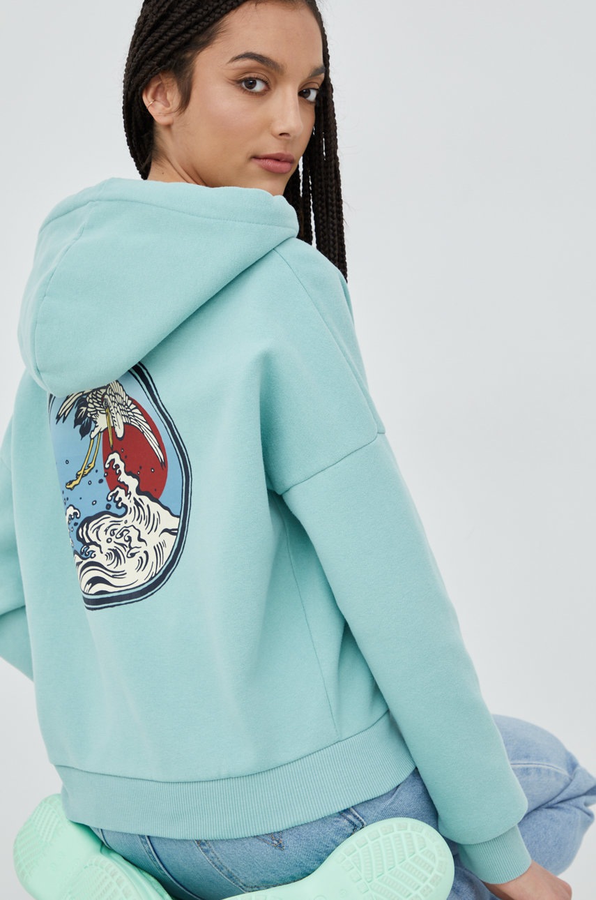 

Суичър Superdry в тюркоазено с принт, Тюркоазен