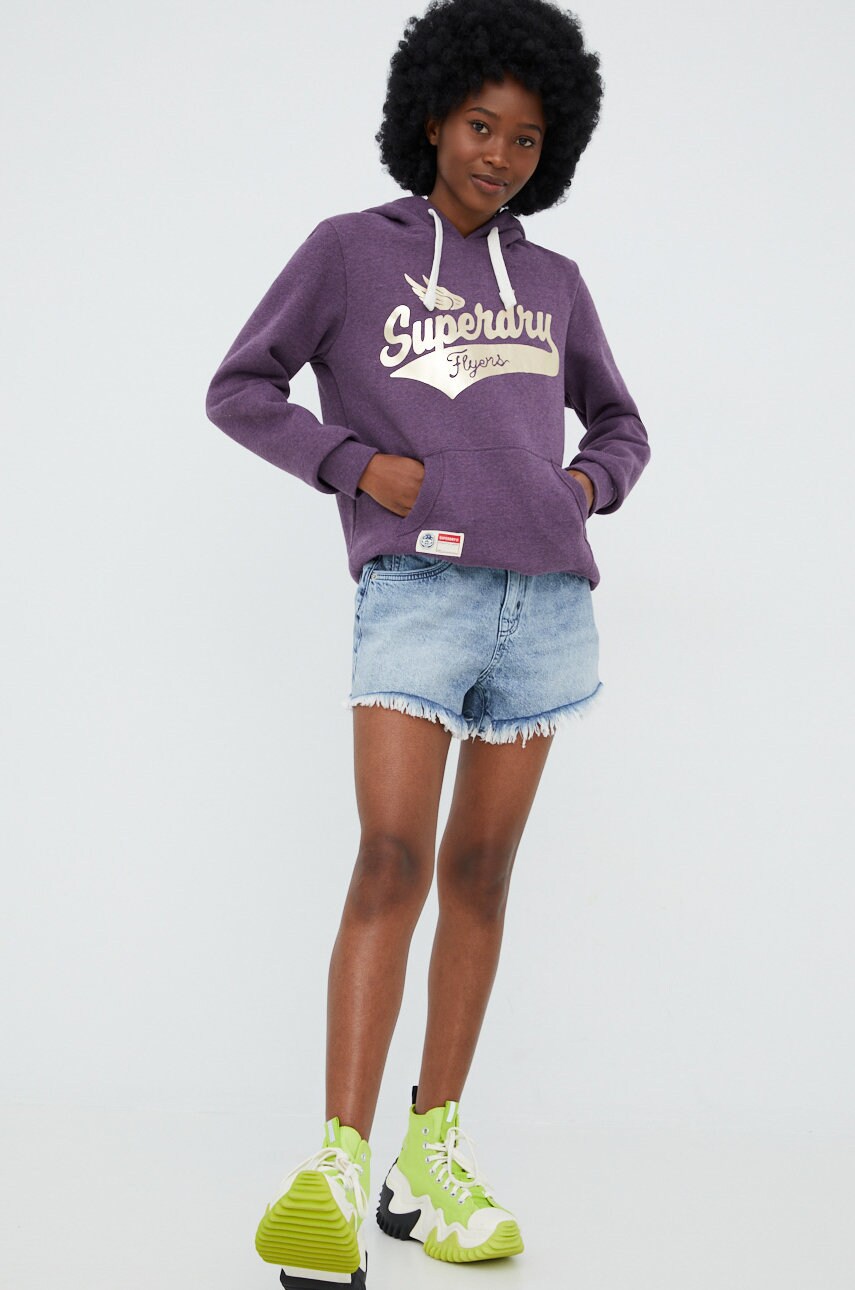 

Кофта Superdry жіноча колір фіолетовий меланж
