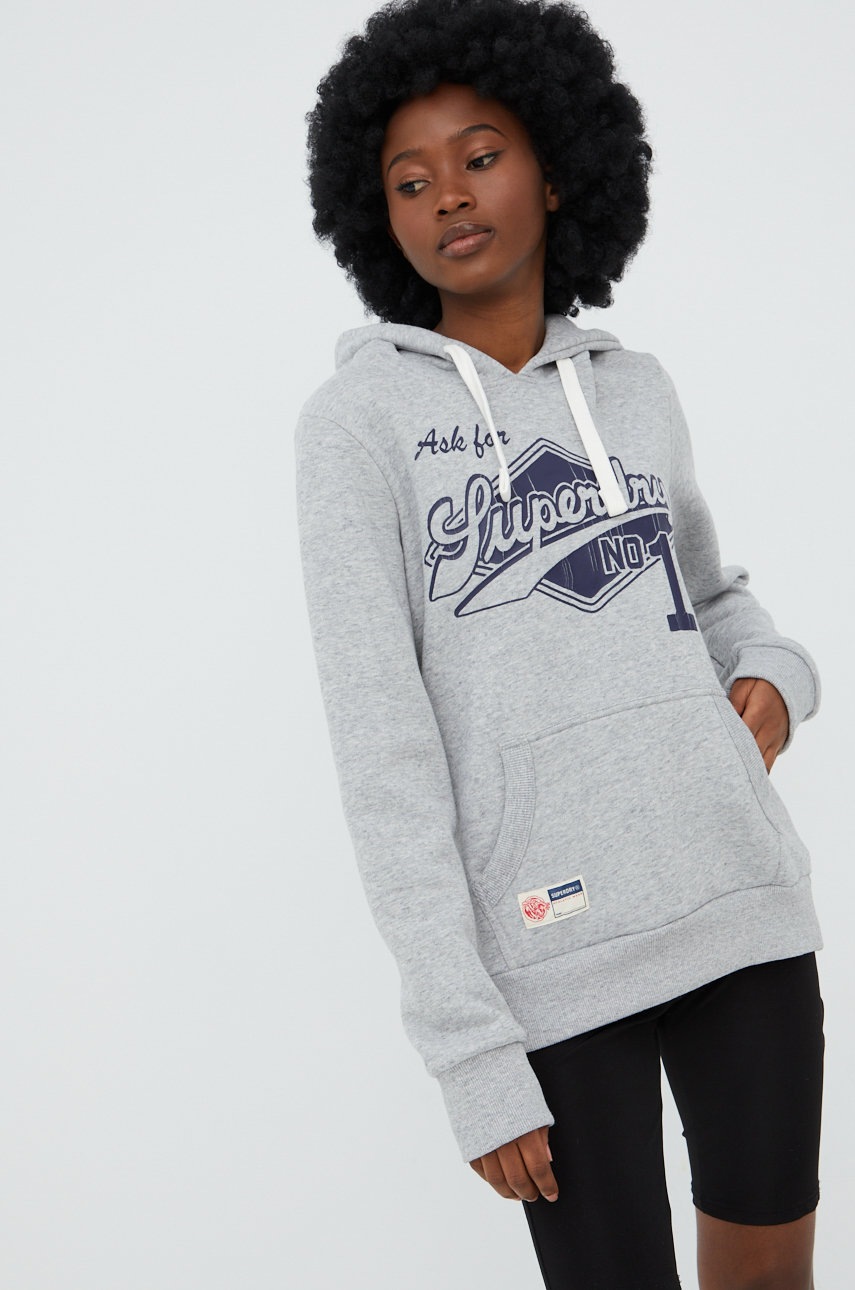 

Кофта Superdry жіноча колір сірий меланж