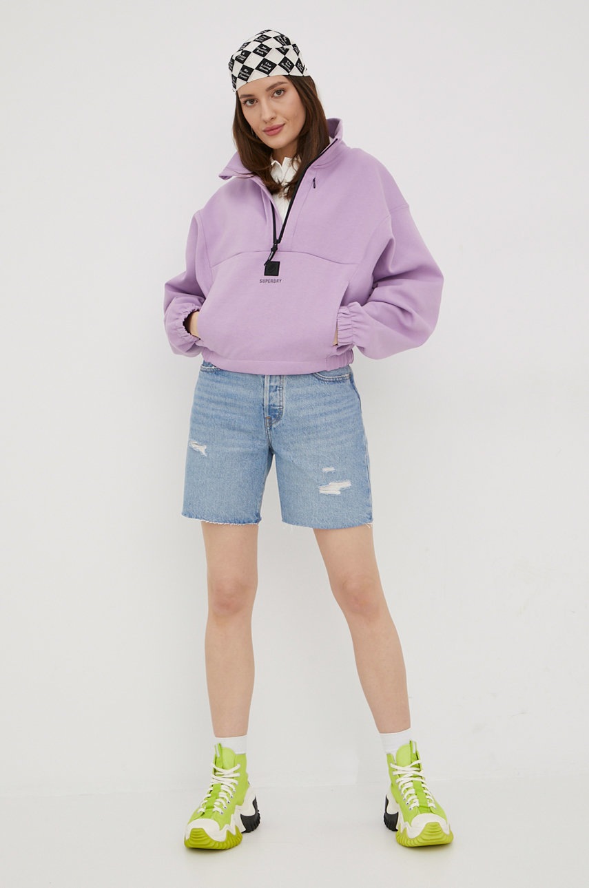 

Кофта Superdry жіноча колір фіолетовий однотонна