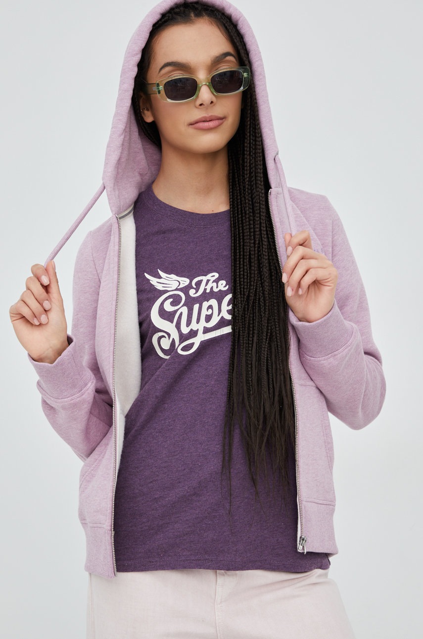 

Кофта Superdry женская цвет розовый с аппликацией