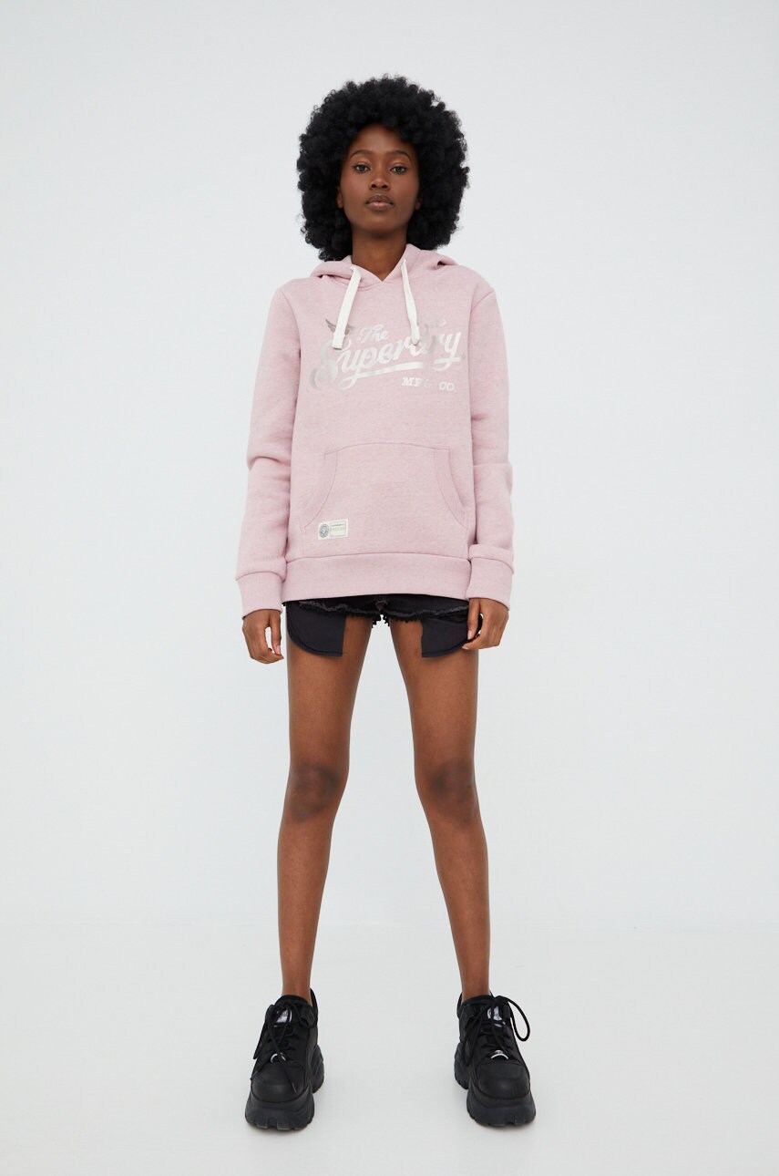 

Кофта Superdry женская цвет розовый меланж