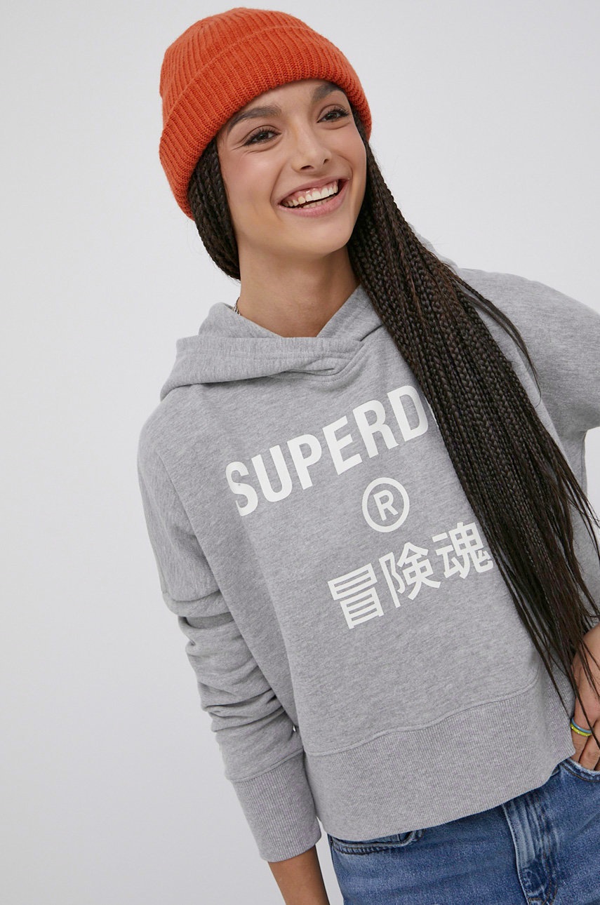 

Кофта Superdry жіноча колір сірий меланж