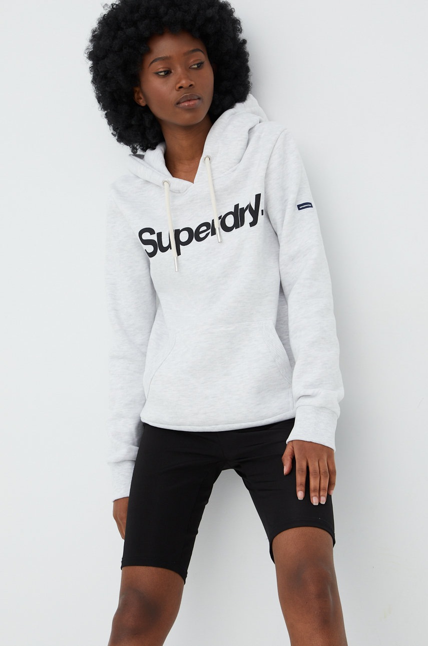 

Кофта Superdry женская цвет серый меланж