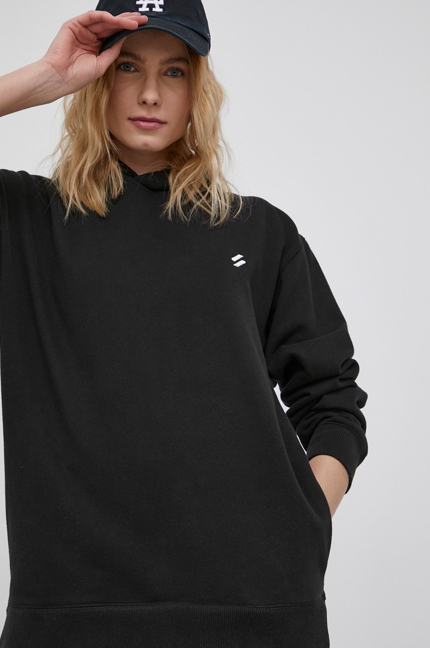 

Суичър Superdry дамски в черно с изчистен дизайн, Черен