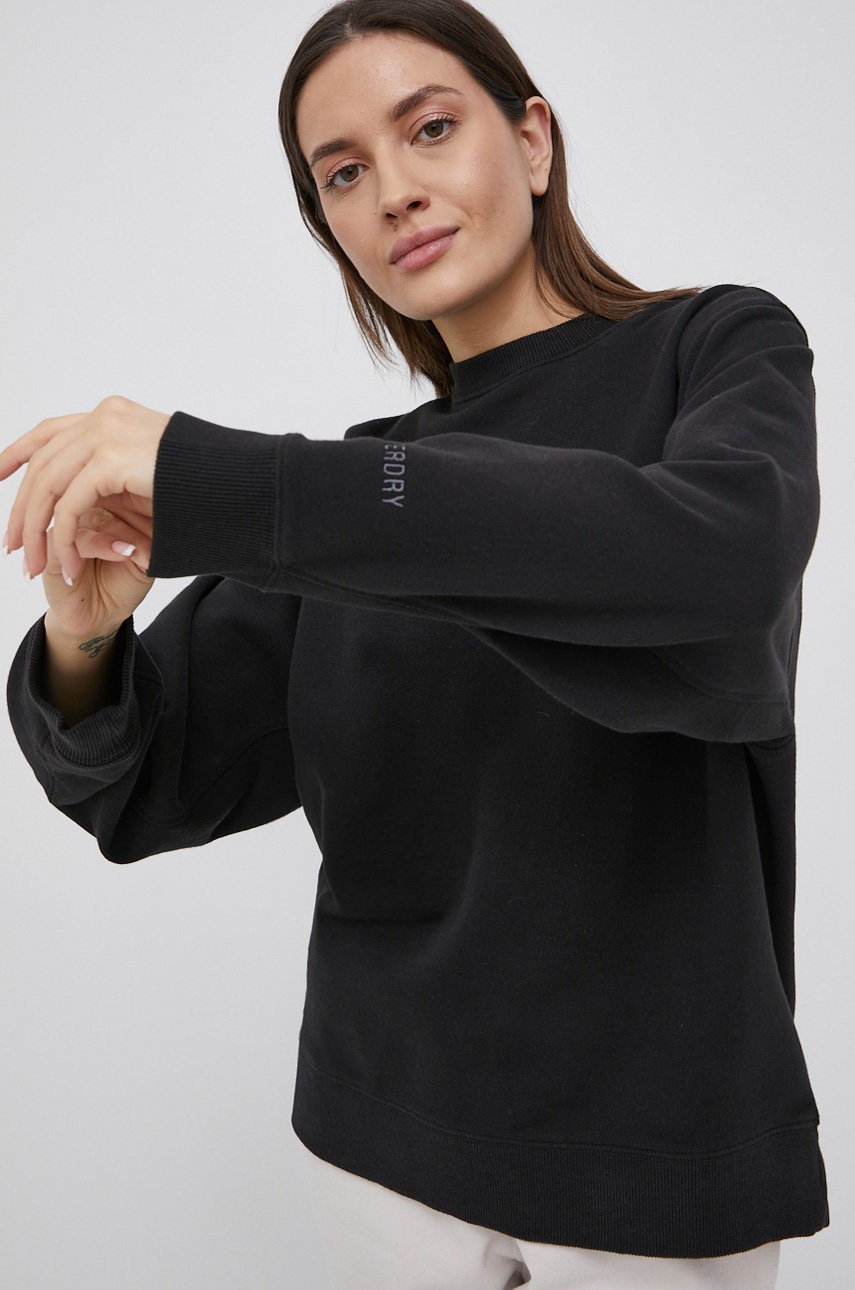 

Кофта Superdry жіноча колір чорний однотонна