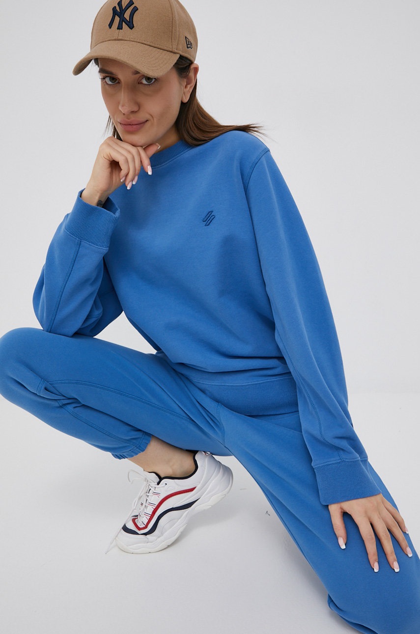 

Суичър Superdry дамска с изчистен дизайн, Син