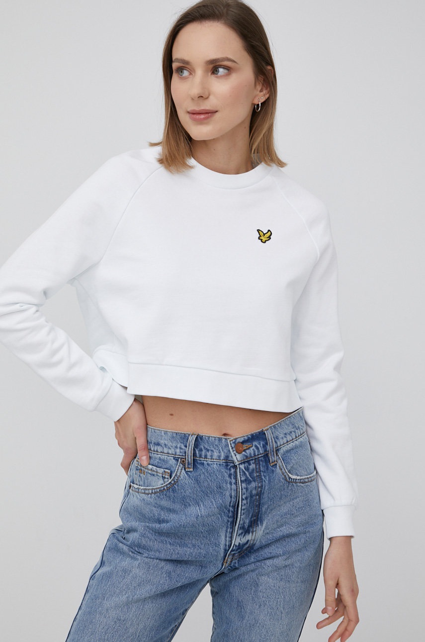 

Бавовняна кофта Lyle & Scott жіноча колір білий однотонна