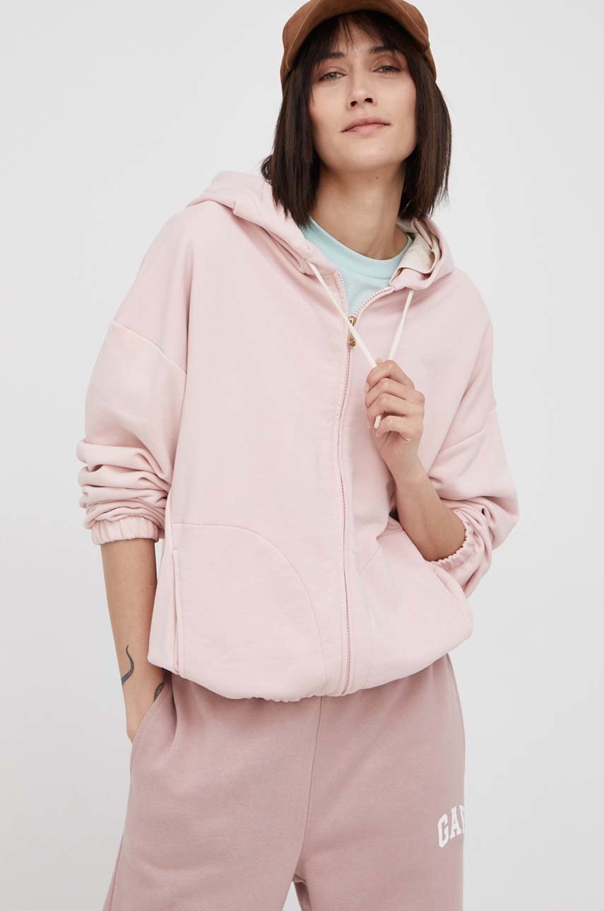 

Суичър United Colors of Benetton в розово с изчистен дизайн, Розов