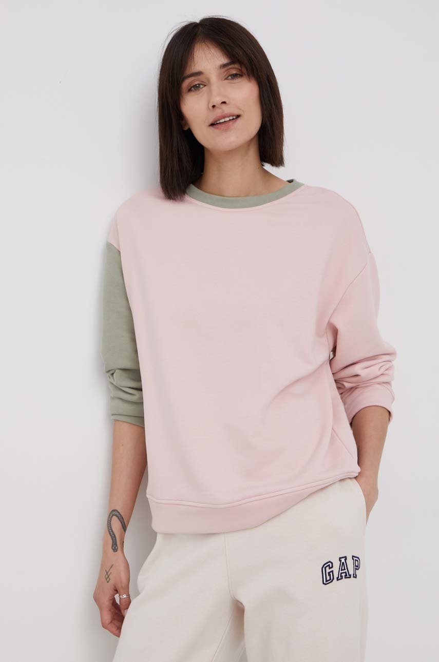 

Суичър United Colors of Benetton в розово с изчистен дизайн, Розов