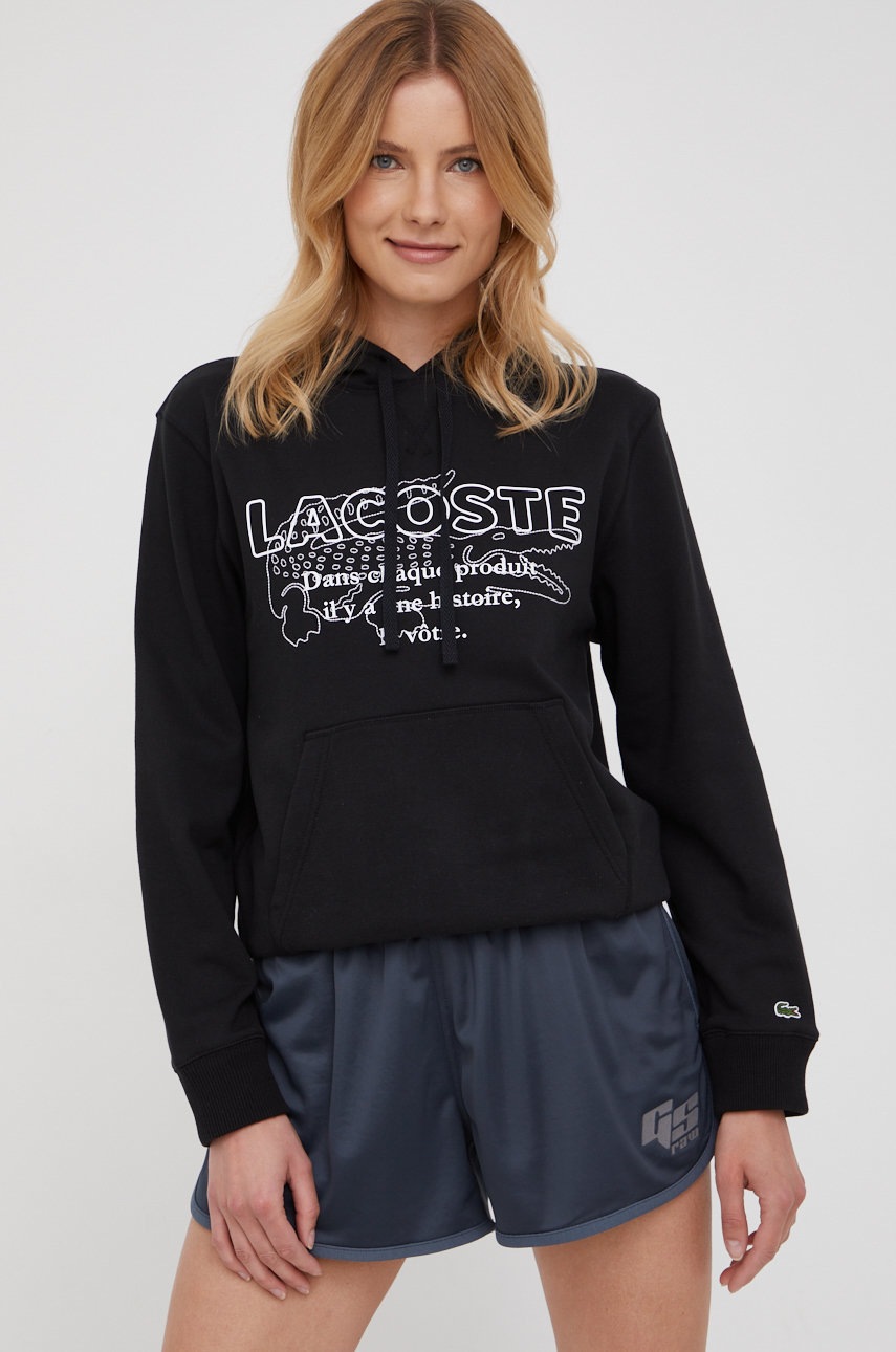 

Суичър Lacoste в черно с апликация, Черен
