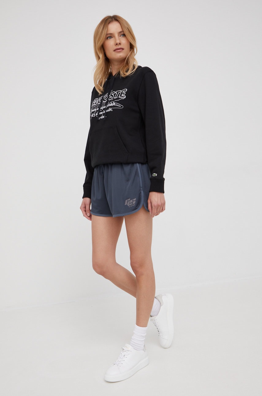 

Кофта Lacoste женская цвет чёрный с аппликацией