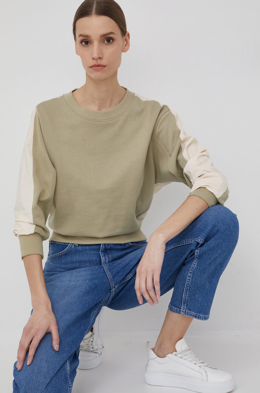 G-star raw bluza femei, culoarea verde, neted