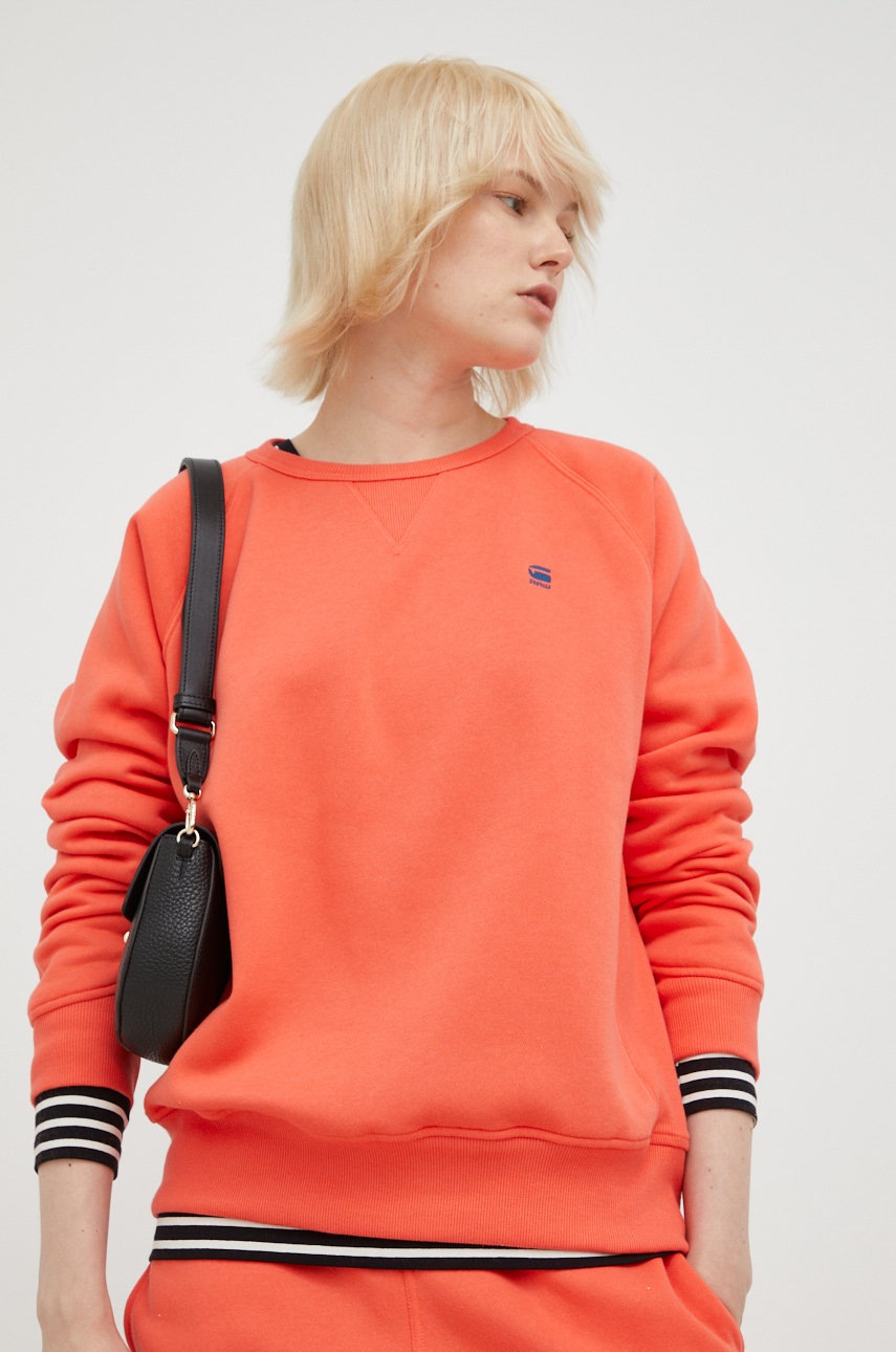

Суичър G-Star Raw в оранжево с изчистен дизайн, Оранжев