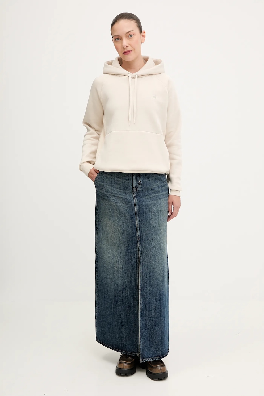 Кофта G-Star Raw цвет белый с капюшоном однотонная D21255-C235 Кофта G-Star Raw цвет белый с капюшоном однотонная D21255-C235