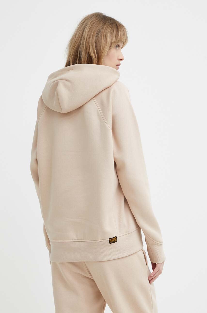 Кофта G-Star Raw жіноча колір бежевий з капюшоном однотонна 