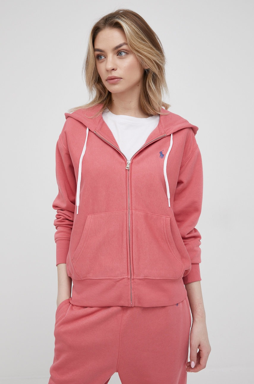 

Суичър Polo Ralph Lauren дамска в розово с изчистен дизайн, Розов