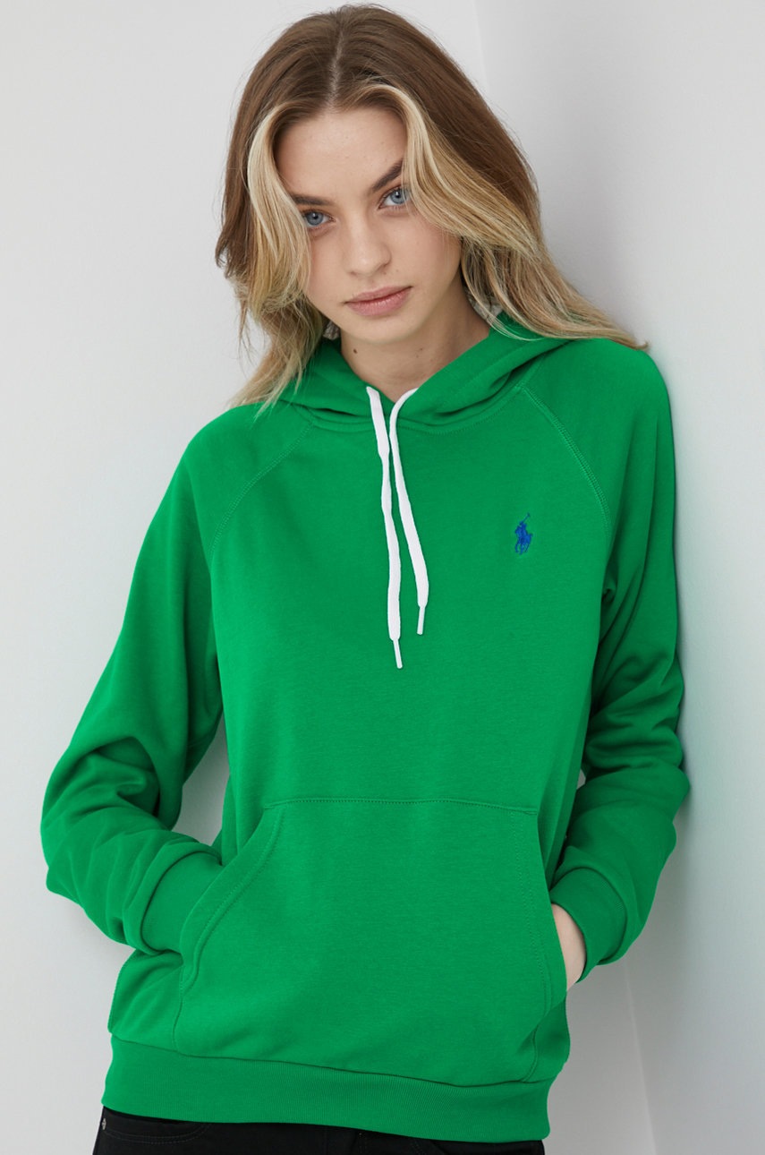 

Суичър Polo Ralph Lauren дамска в зелено с изчистен дизайн, Зелен