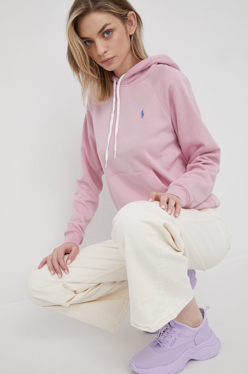 

Суичър Polo Ralph Lauren дамска в розово с изчистен дизайн, Розов