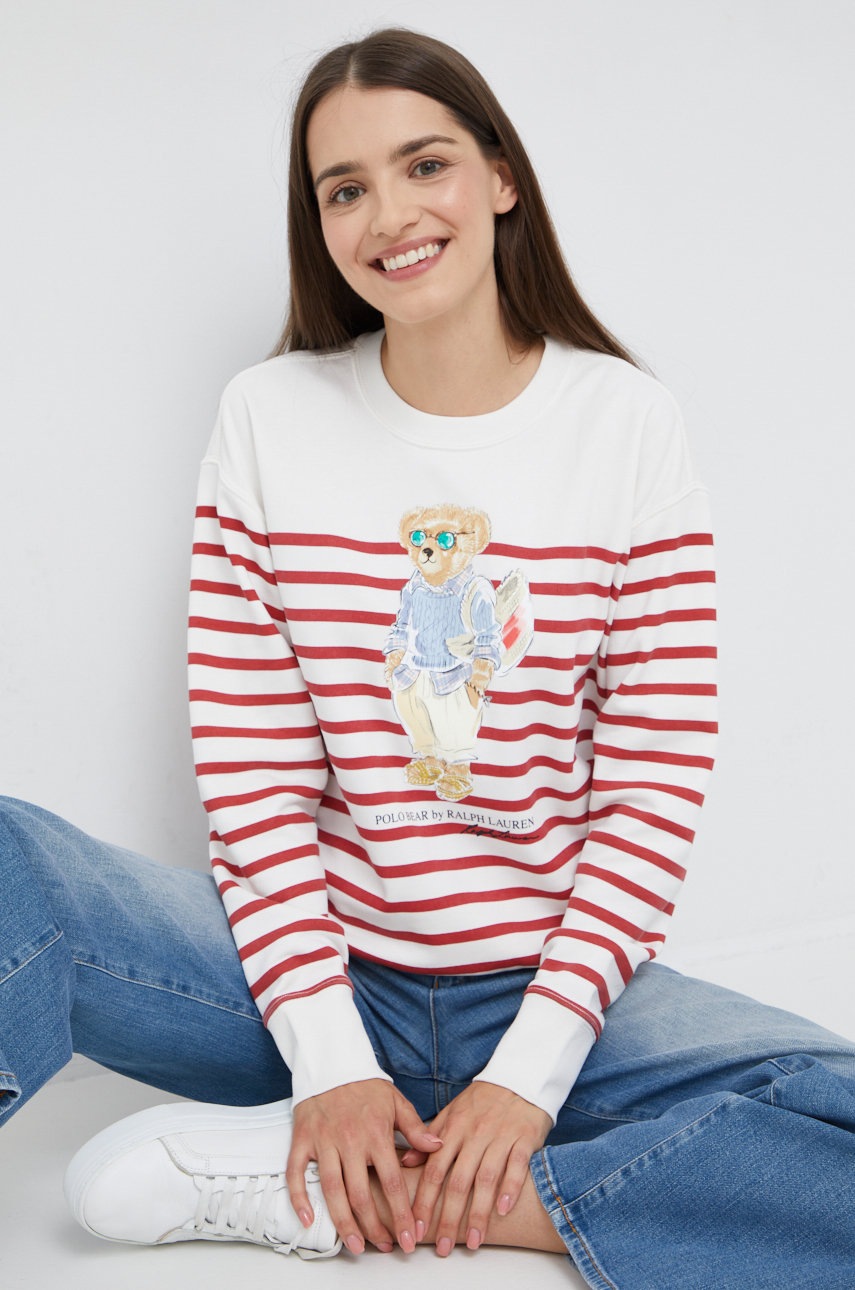 

Суичър Polo Ralph Lauren в бяло с принт, Бял