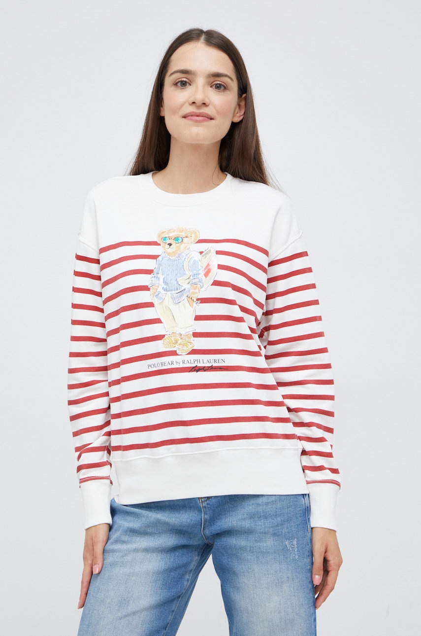 

Кофта Polo Ralph Lauren женская цвет белый с принтом