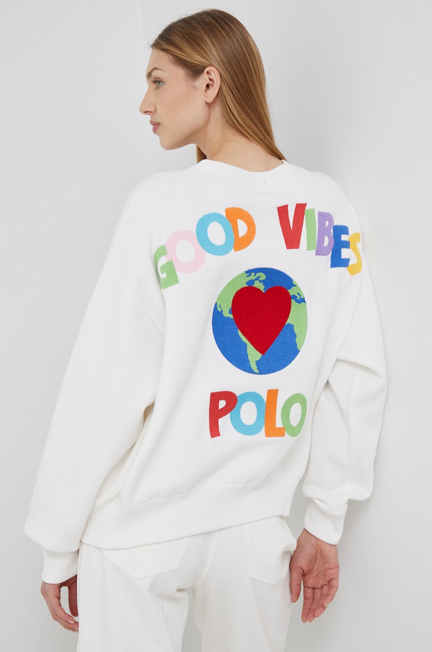 

Суичър Polo Ralph Lauren в бяло с апликация, Бял