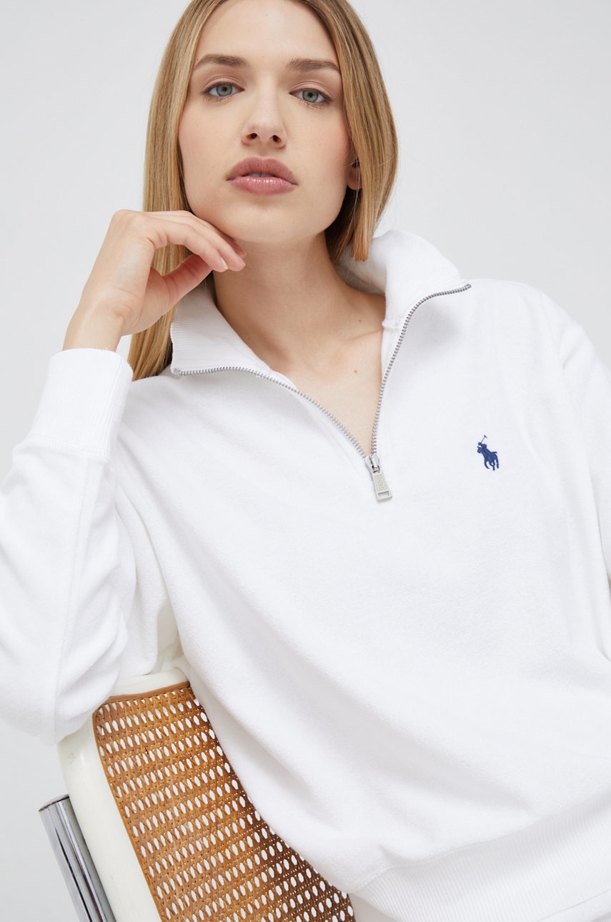

Суичър Polo Ralph Lauren в бяло с изчистен дизайн, Бял