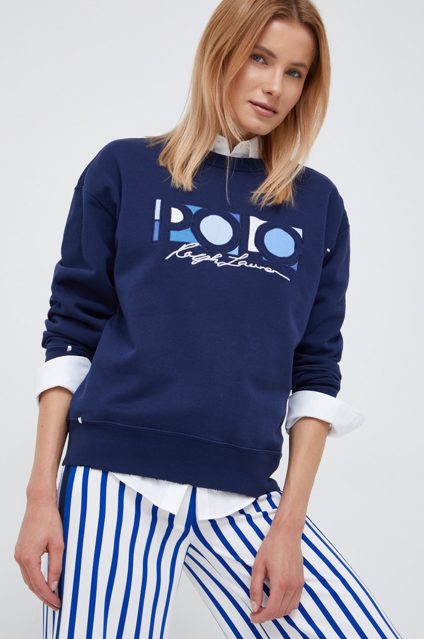 

Кофта Polo Ralph Lauren жіноча колір синій з аплікацією